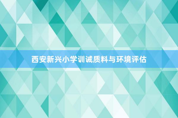 西安新兴小学训诫质料与环境评估