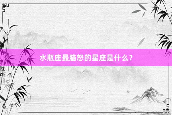 水瓶座最脑怒的星座是什么？