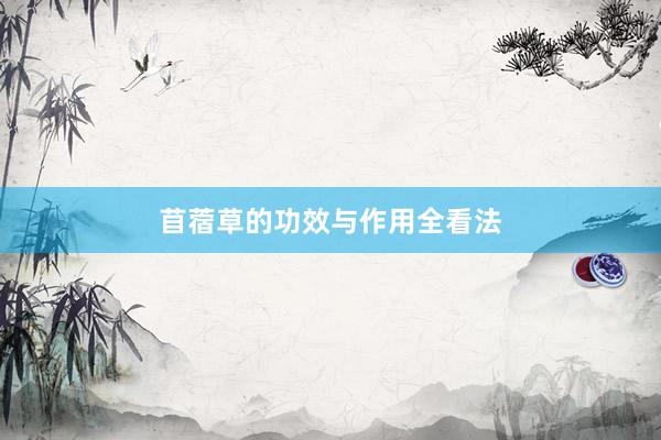 苜蓿草的功效与作用全看法